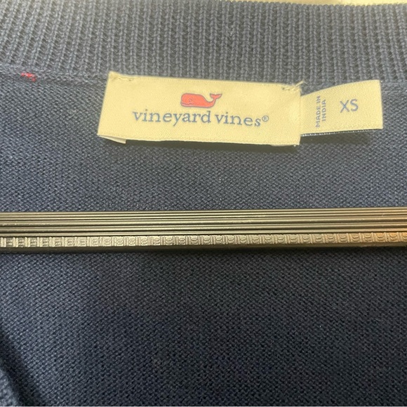 Women's Navy Vineyard Vines X-Small V-Neck Sweater - Picture 3 of 3